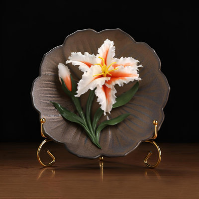 Handcrafted Ceramic Floral Decorative Plate
