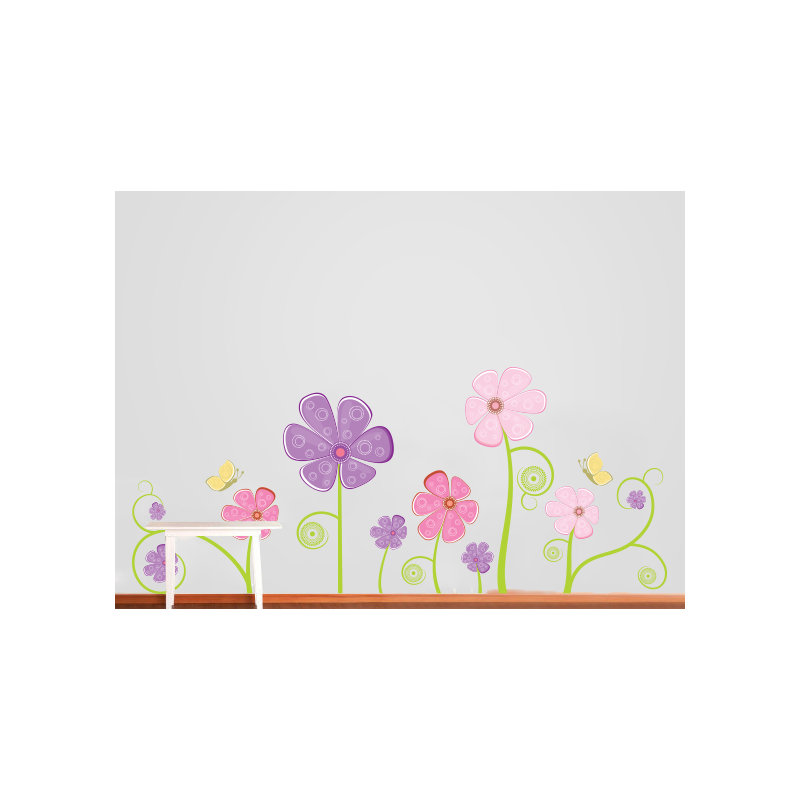Décalcomanie murale fleur et papillon, Schéma B