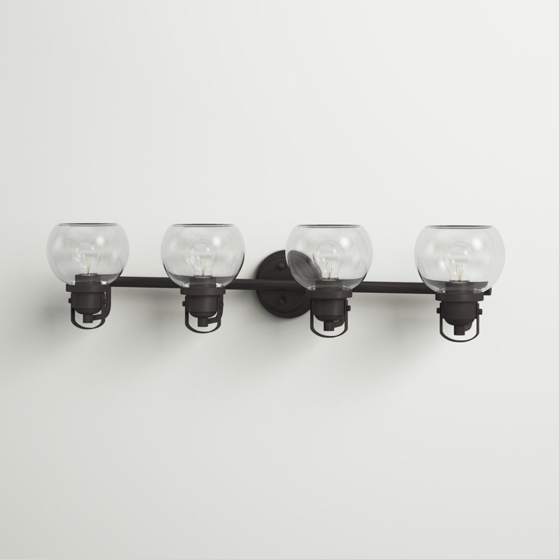 Éclairage pour salle de bain 4 lumières bronze frotté