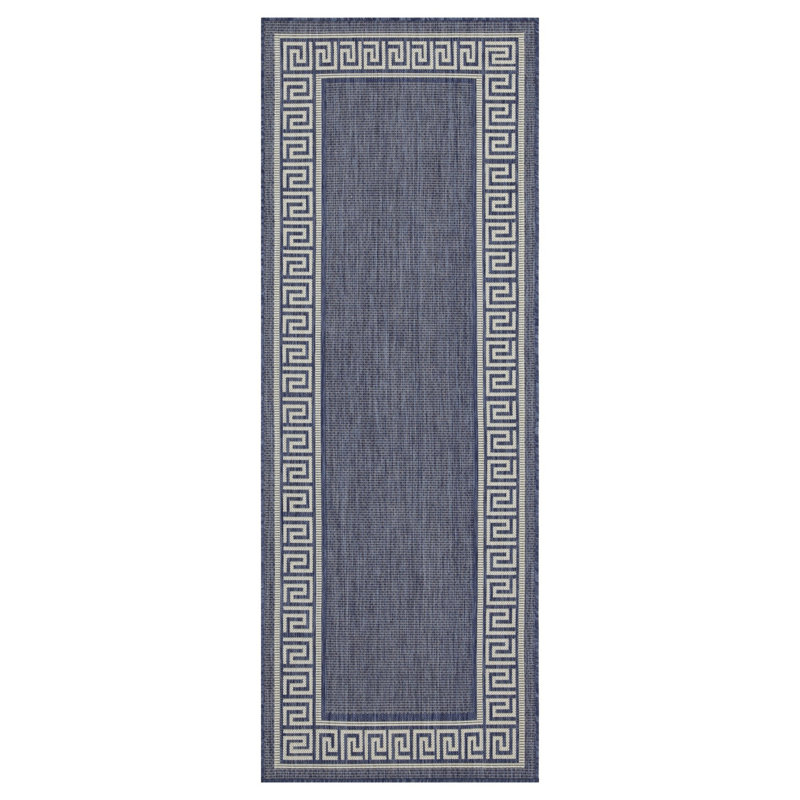 Tapis bleu intérieur / extérieur Sunshine, Rectangle 10 pi 3 po x 7 pi 10 po