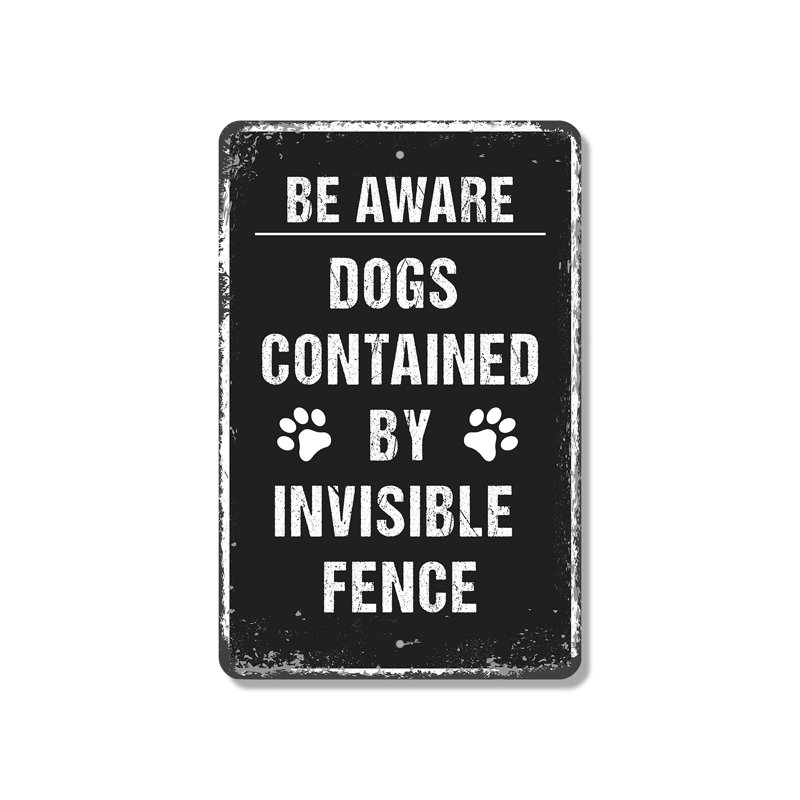Enseigne pour chien «Enclosible By Invisible Fence» (paquet de 2) 8 po x 12 po