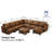 Modular Sectional Sofa With Storage, Modern Brown Faux Leather, Reversible Chaise, U Shaped Couch For Living Room, Waterproof & Easy Clean, 8 Seats With 1 Ottomans