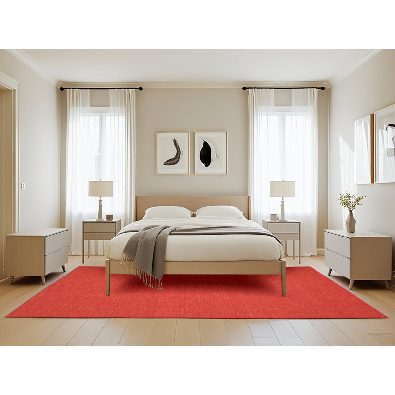 Tapis contemporain rouge, Rectangle 5 pi x 8 pi