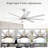 52-Inch Smart Ceiling Fan With Lights,6 Wind Speed,With 8 Black ABS Blades,Voice Remote,Fan For Bedroom,Living Room,Patio,Kitchen,Etc-1292950940-1292950942