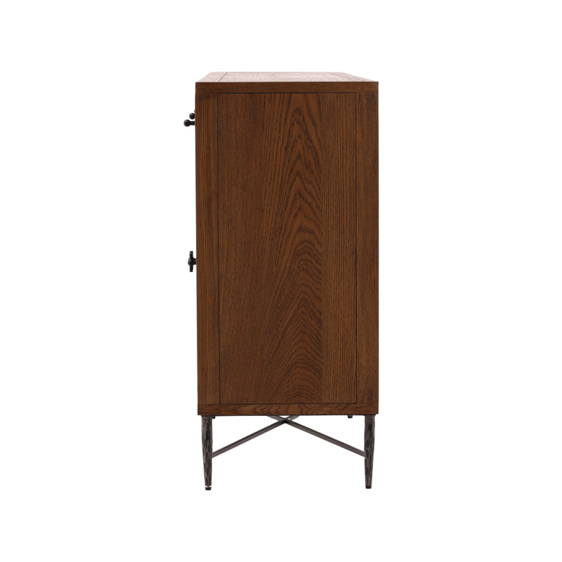 Furniture Classics Reese Natural Oak Iron Sideboard Buffet