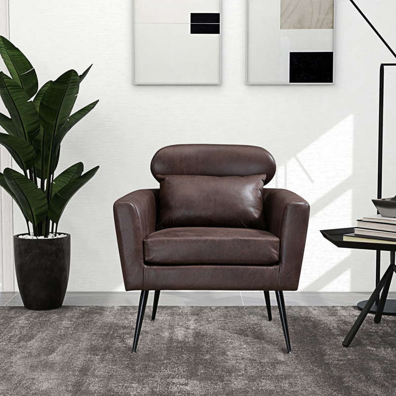 Fauteuil Janel, Suède brun foncé bronzé