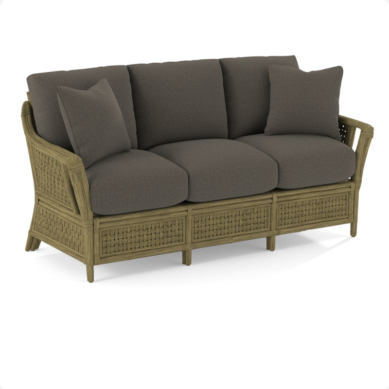 Boca Sofa, Gray Sugar Performance, Brass