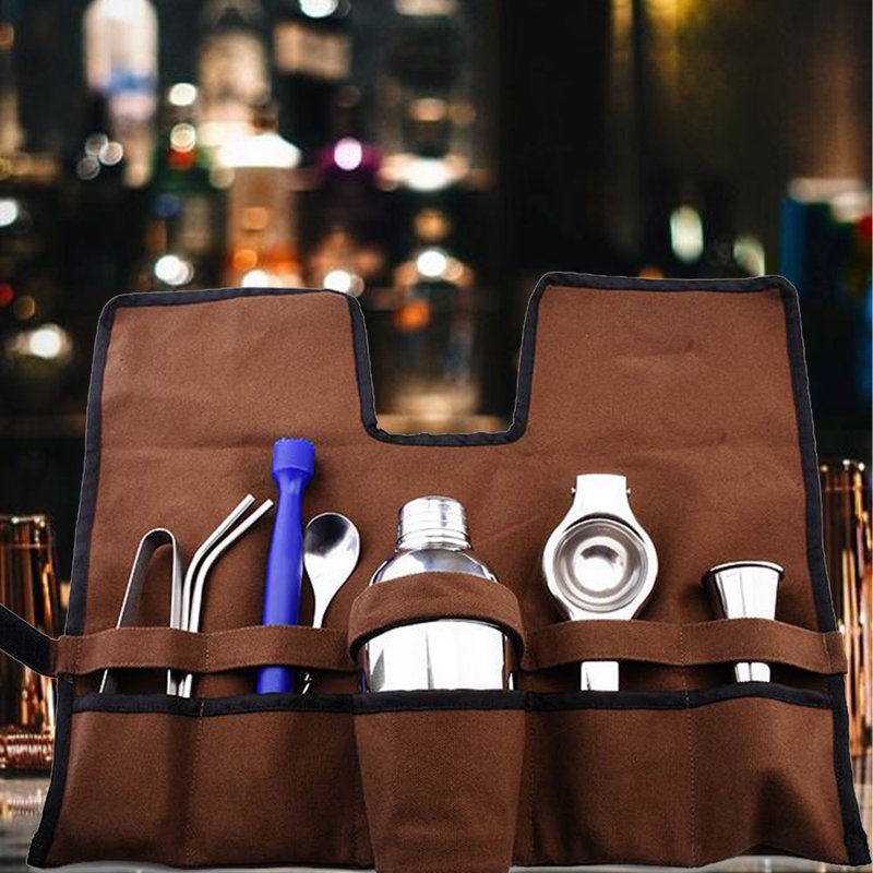 9 Piece Bartender Kit - Bar Tool Set Cocktail Shaker Set Portable Bar Professional Tool Set