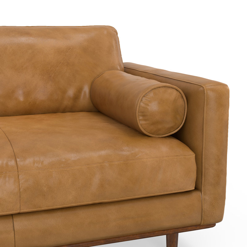 Sienna Leather L-Shaped Sectional Sofa with Ottoman