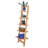Lavish Home 16.25"L x 11.5"W x 50"H 5-Tier Ladder Style and Decorative Wooden Bookshelf (Oak)-252689449
