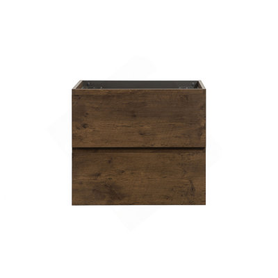Armoire murale SANS lavabo, couleur noyer, avec deux tiroirs
