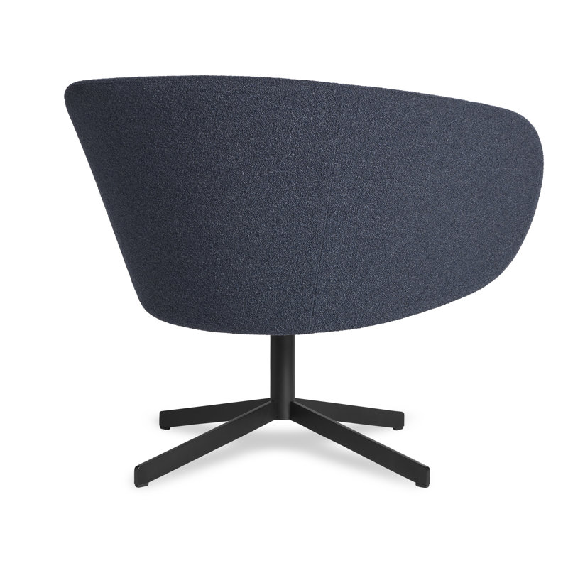 Close Encounter Swivel Barrel Chair, Elora Navy Viscose 