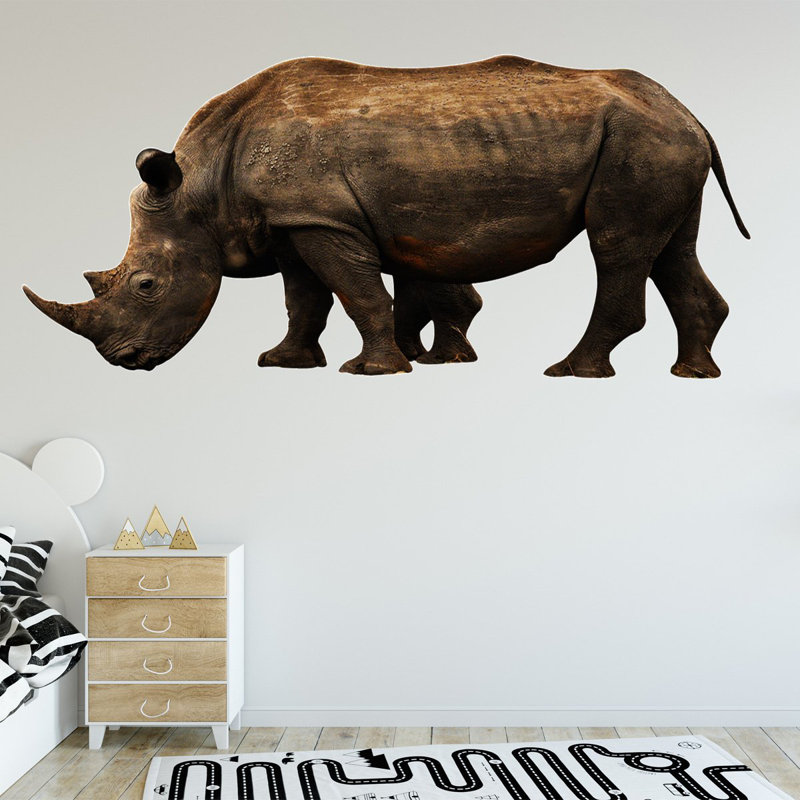 Décalcomanie murale animal en vinyle, H 28 po x l 56 po