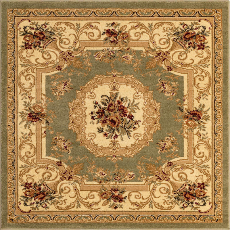 Tapis oriental Rabito en mousse, Carré 5 pi
