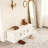 Storage Bench with 2 Drawers and 2 Cabinets, Shoe Bench with Removable Cushion-1999873358