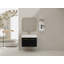 Meuble-lavabo mural de 30 po avec lavabo et support de rangement, lavabo en résine à rebords épais, ensemble KD