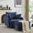 40.53" W Upholstered Swivel Accent Armchair With Storage Ottoman-1273000556