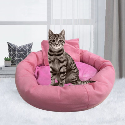 Coussin pour chien rond d'automne avec coussin pour chien 15,7 x 15,7 x 3,9 po