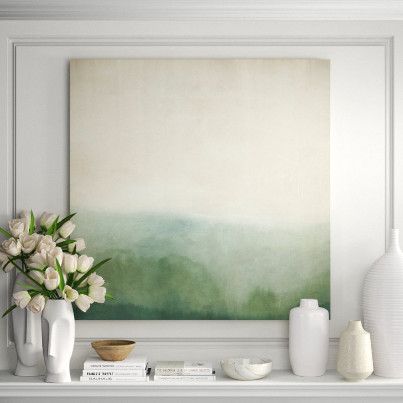 Soft Summer Horizon Painting, 36" H x 36" W x 1.5" D, Plexi