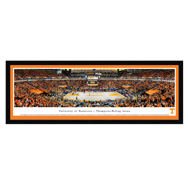 NCAA Tennessee Basketball, impression panoramique, H 15,5 po x l 42 po x P 0,88 po, Cadre flottant noir