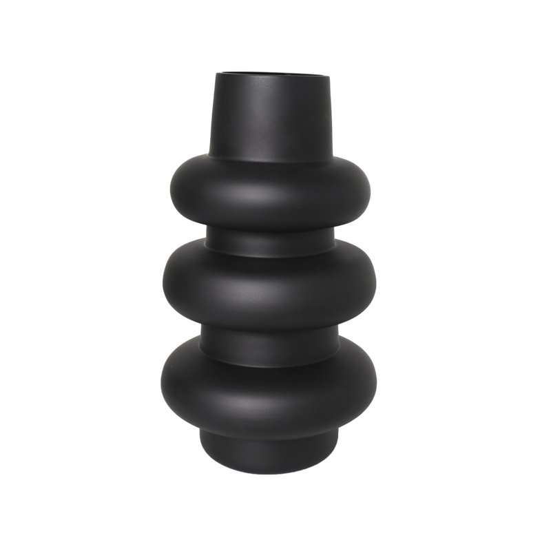 Mable 2-Piece Set Glass Table Vase, Black