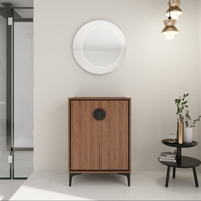Meuble-lavabo simple 24 po - autoportant avec portes à fermeture en douceur
