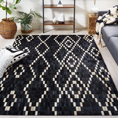 Tapis argyle en cuir Studio