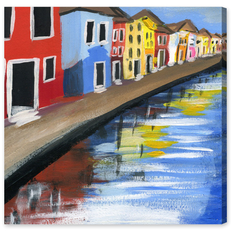 « colortown », reproduction sur toile tendue, H 12 po x l 12 po x P 2 po