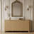 Avalie 63" Fluted Sideboard Buffet Cabinet with Adjustable Storage, Curved Side Design and Gold Metal Handles