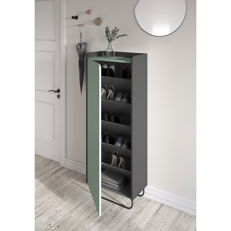 11 Pair Shoe Storage Cabinet, Green