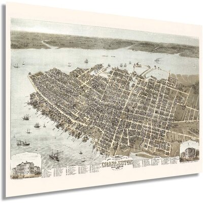 HISTORIX Vintage 1872 Charleston SC Map - 24X36 Inch Vintage Map Of Charleston South Carolina Wall Art - Old Charleston Map Print - Charleston SC Post -  HISTORIC PRINTS, ENMAP0221_1824