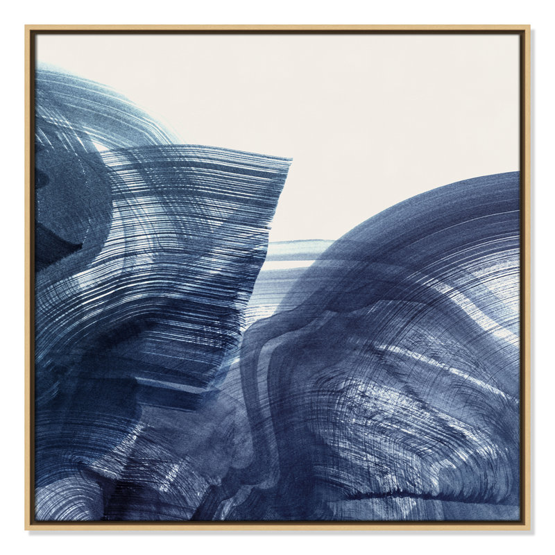 Indigo Crescendo II - version carrée imprimée par , 31.5' W x 31.5' H, Natural Floater