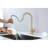 Kitchen Pull Out Spray Faucet, Brushed Gold Brilliance, Stainless Steel Firmness, 360 Rotating Oozing Nozzle, Corrosion And Rust Showcased, Single Handle Inspected Faucet In Gold, Made Of Steel,