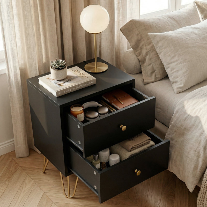 Ensemble de tables de bout Borg, Noir