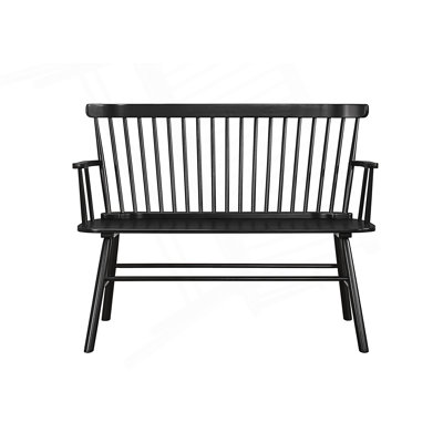 1Pc Casual Farmhouse Relaxed Vintage Spindle Back Bench, Mudroom Bench