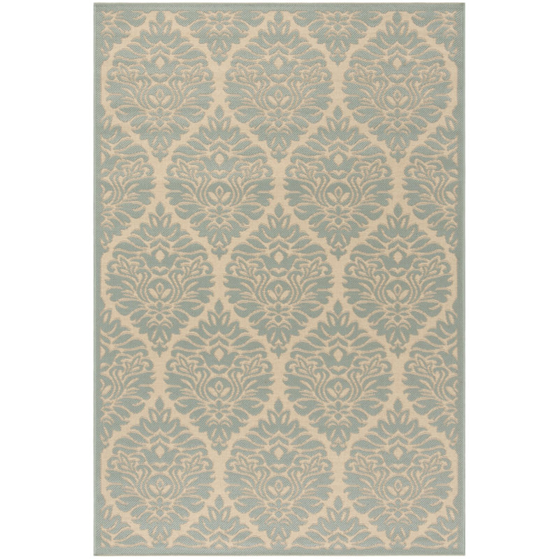 Emmanuel Linden 100 Performance Damask Indoor/Outdoor Area Rug, Rectangle 9' x 12'
