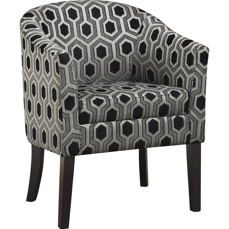 Fauteuil d'appoint confortable gris et noir avec dossier recouvert de mousse blanche confortable pour se détendre