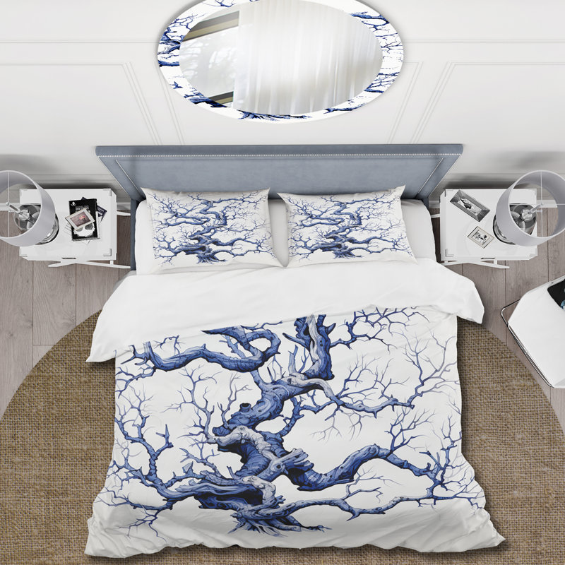 Ensemble de housse de couette Windy, Housse de couette pour grand lit et 2 taies décor