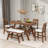 6 - Person Four Leg Dining Set-1171073562-1171073565-1171073564