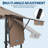 8x5 ft Grill Gazebo with Adjustable Dual Side Awnings, 2-Tier BBQ Gazebo Grill Shelter with 2 Handy Shelves, Hooks, 4 LED Lights & Ceiling Hook, Steel Frame BBQ Canopy for Backyard Garden, Claret-125244228