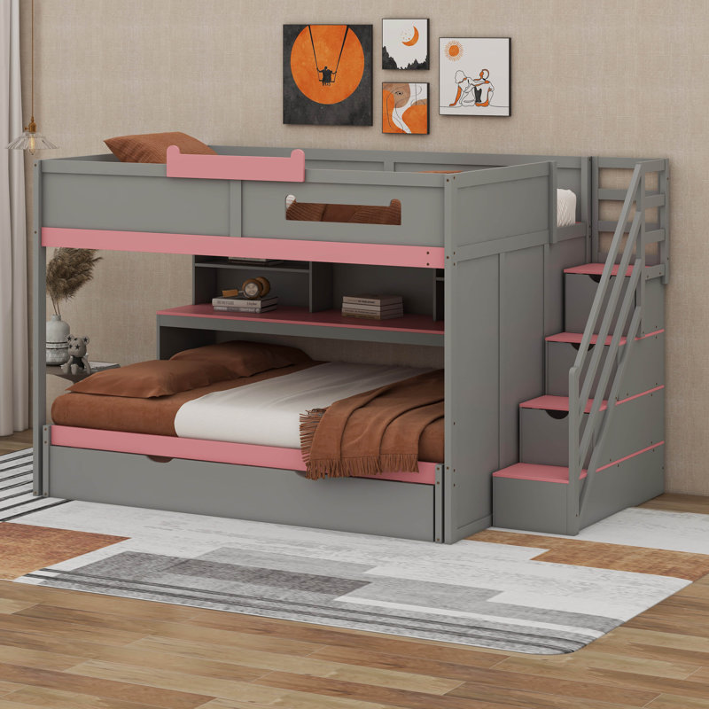 Latitude Run® Full Over Full Bunk Bed With Twin Size Trundle And ...
