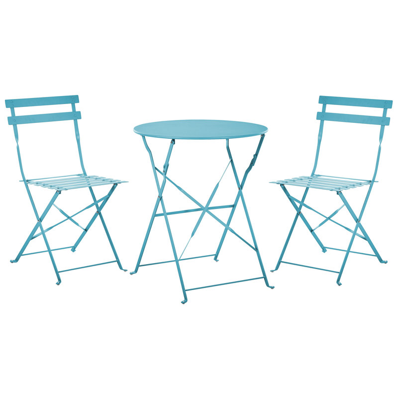 Bistro Set Metal Sea Blue Quetzy, Blue