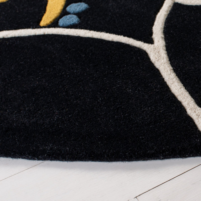 Soho Hand Tufted Wool And Viscose Floral Rug, Round 6'