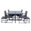 9 Pieces Patio Dining Sets With Space Saving Rattan Chairs