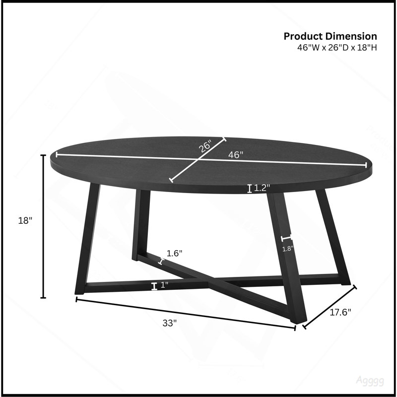 Ensemble de tables basses 3 pièces Modern Harmony, Noir