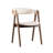 Mid-Century Modern 2-Piece Side Chairs, Padded Seats & Backs, Curved Panel Back in Walnut & Beige