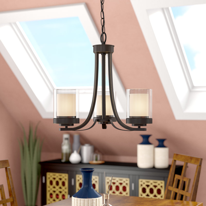 Arie 3 - Light Steel Dimmable Classic / Traditional Chandelier, Olde Bronze