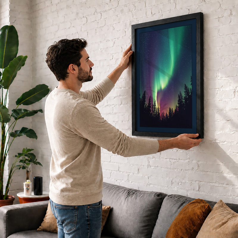 Aurora In The North Scandinavian - Print, Unframed, A1 - 84.1 x 59.4 cm