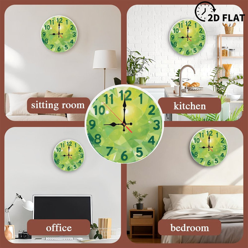 Horloge verte avec chiffres