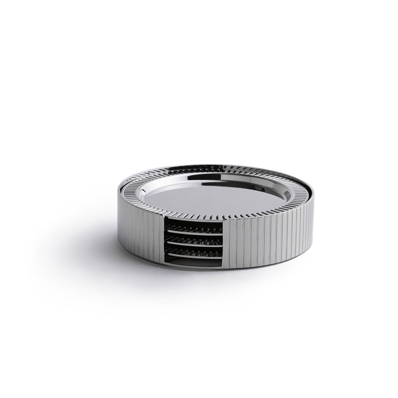 Ensemble de 4 sous-verres Striations, argent, Argent